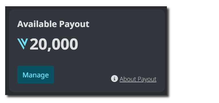 Available payout section of My Store overview page.