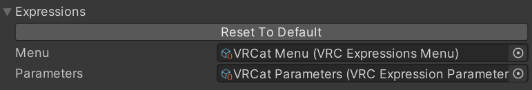 What expression parameters look like by default.