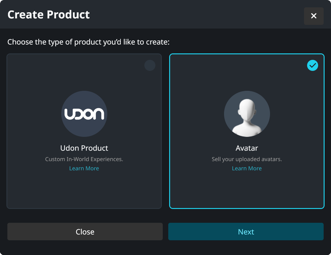 Choose product type avatar