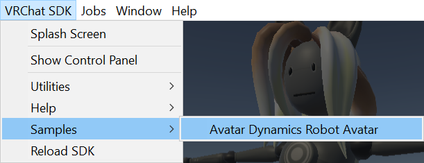The example avatar can help you understand what a complete VRChat avatar project might look like.