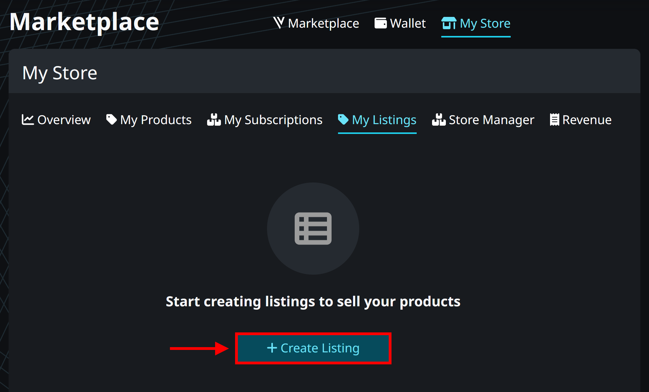 Create listing screen on VRChat.com