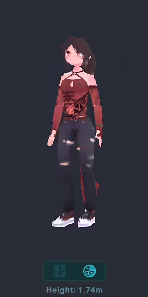 A screenshot of an avatar&#39;s imposter being previewed in the VRChat menu. A toggle near the bottom has been enabled.