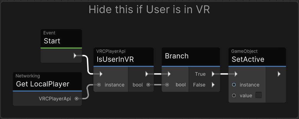 Graph Program to Hide Object in VR