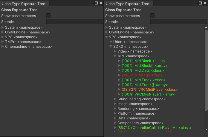 Udon Type Exposure Tree