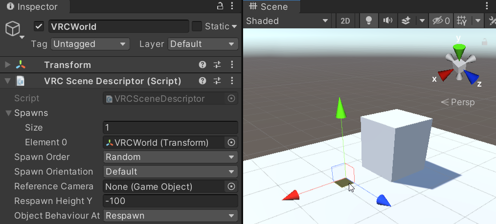 Move your scene descriptor to change your spawn.