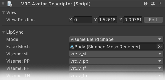 'Viseme Blend Shape' モードは、話すときにキャラクターの顔を動かす最も一般的な方法です。