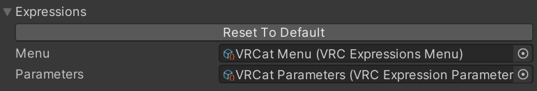 Expression parametersのデフォルトの見た目。