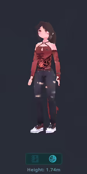 VRChatメニューでアバターのインポスターをプレビューしているスクリーンショット。下部付近のトグルが有効になっている。