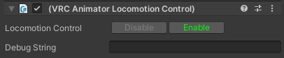 VRC Animator Locomotion Control component