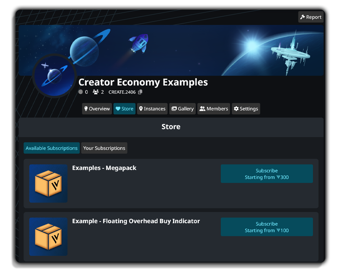 ストアページを開く Store page