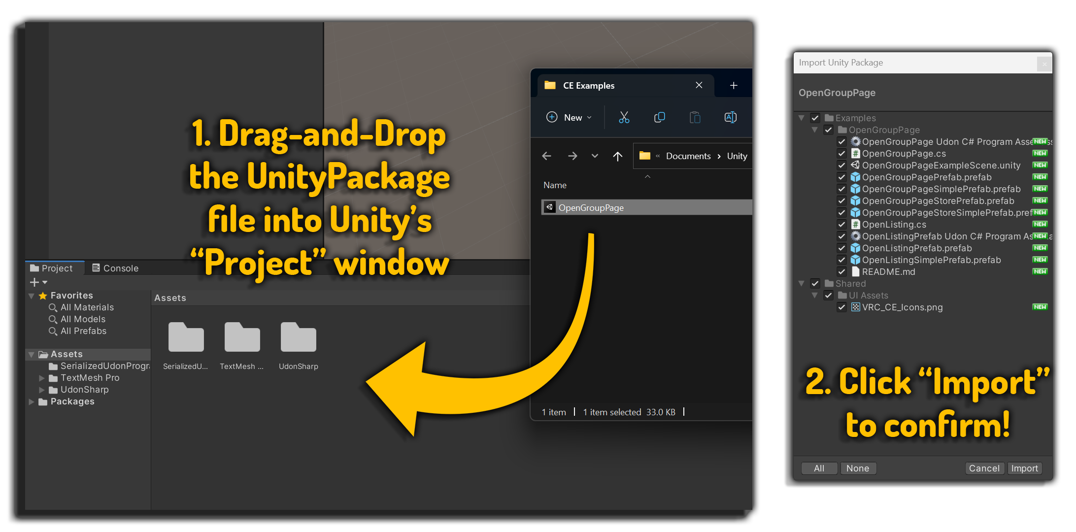 プレハブをUnityにドラッグします。 DragAndDrop
