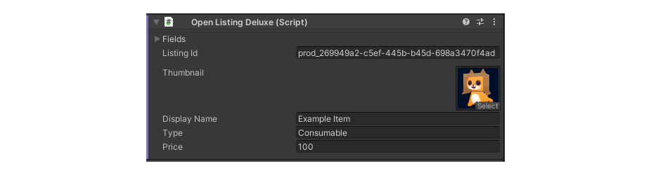 OpenListingDeluxeの各フィールド OpenListingDeluxeFields