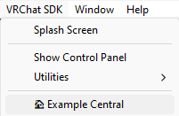 Example Centralをメニューから開く