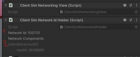 ClientSim PlayerObject インスペクター