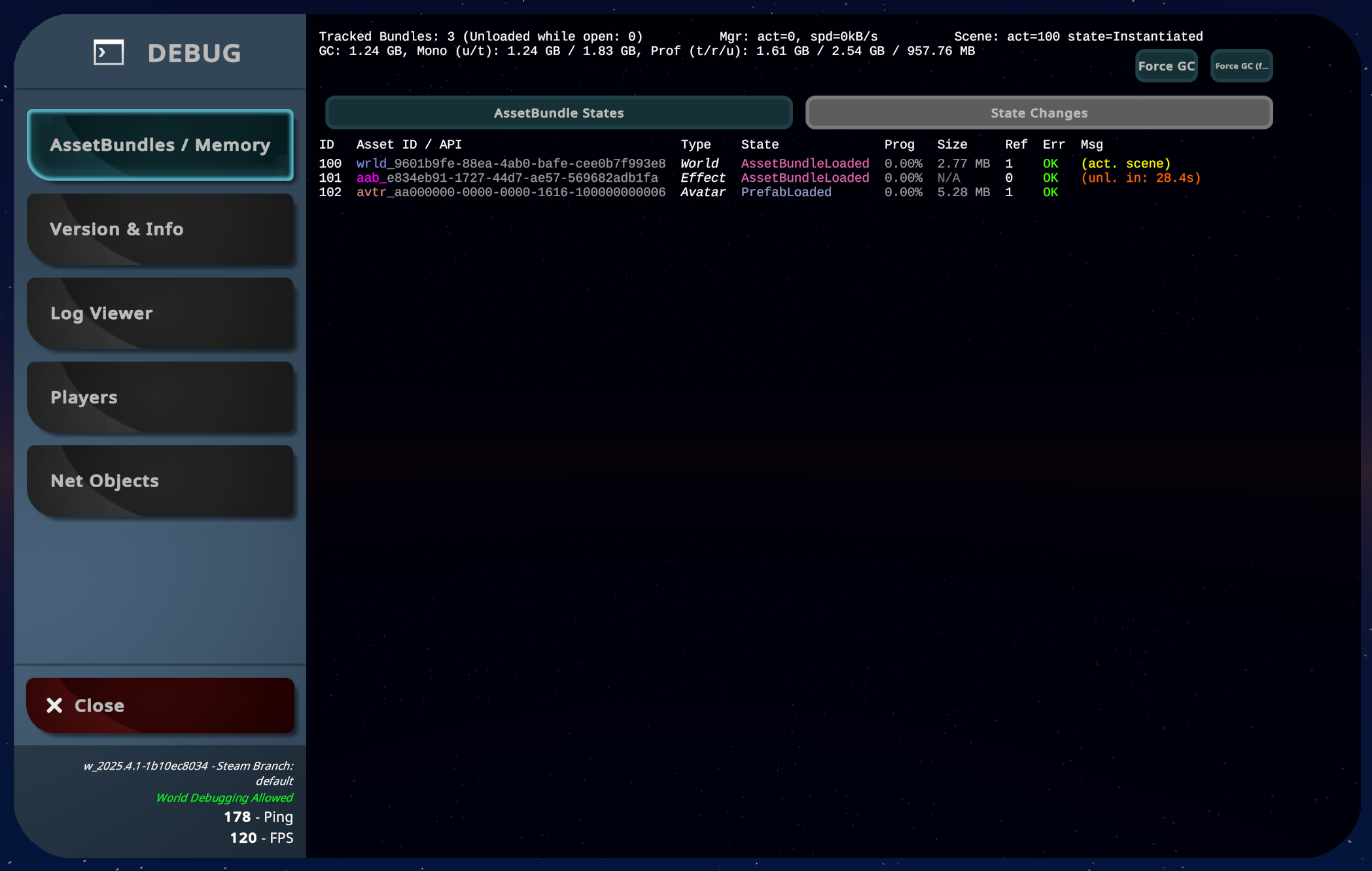 AssetBundle and Memory page