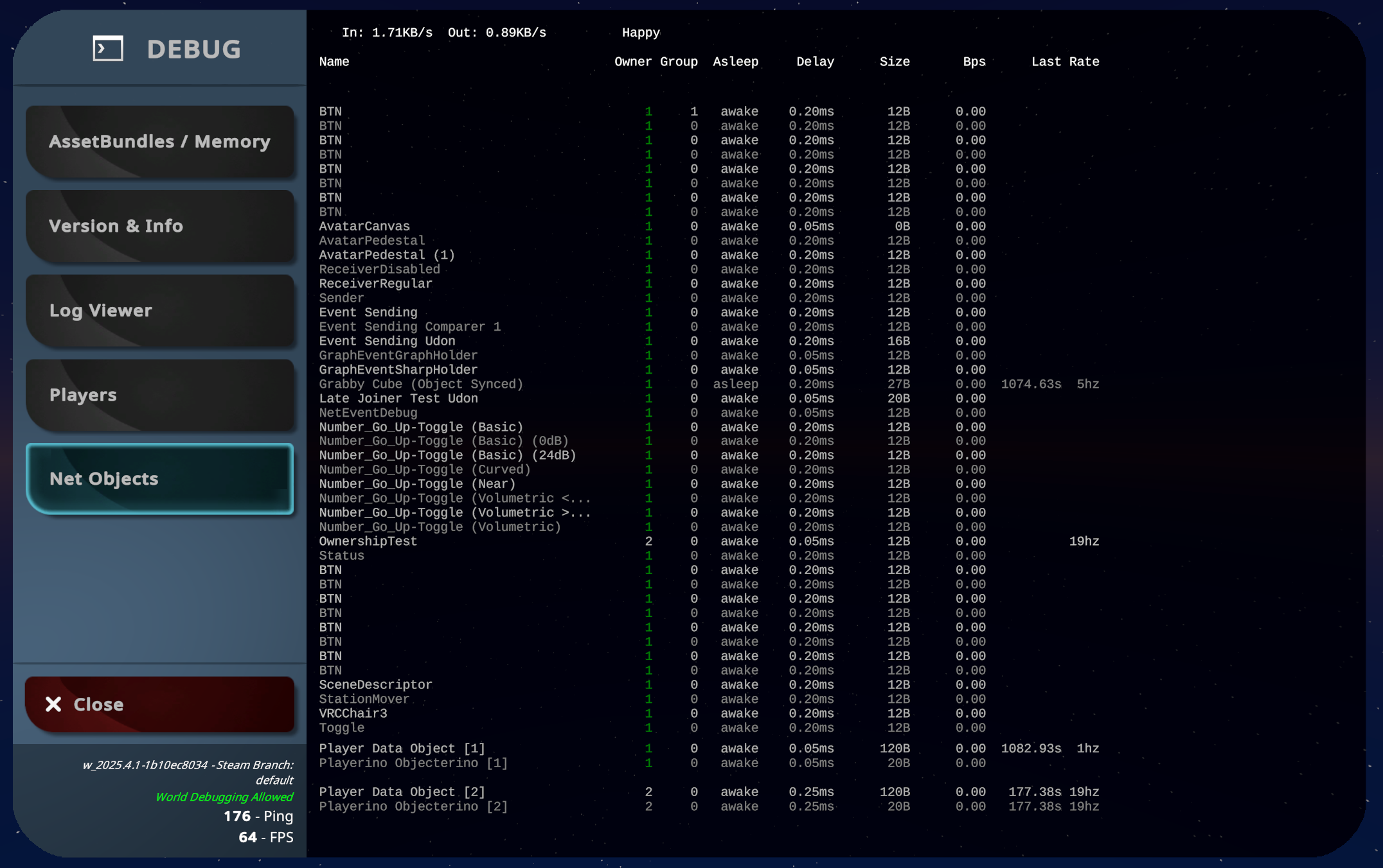 Net Objects view